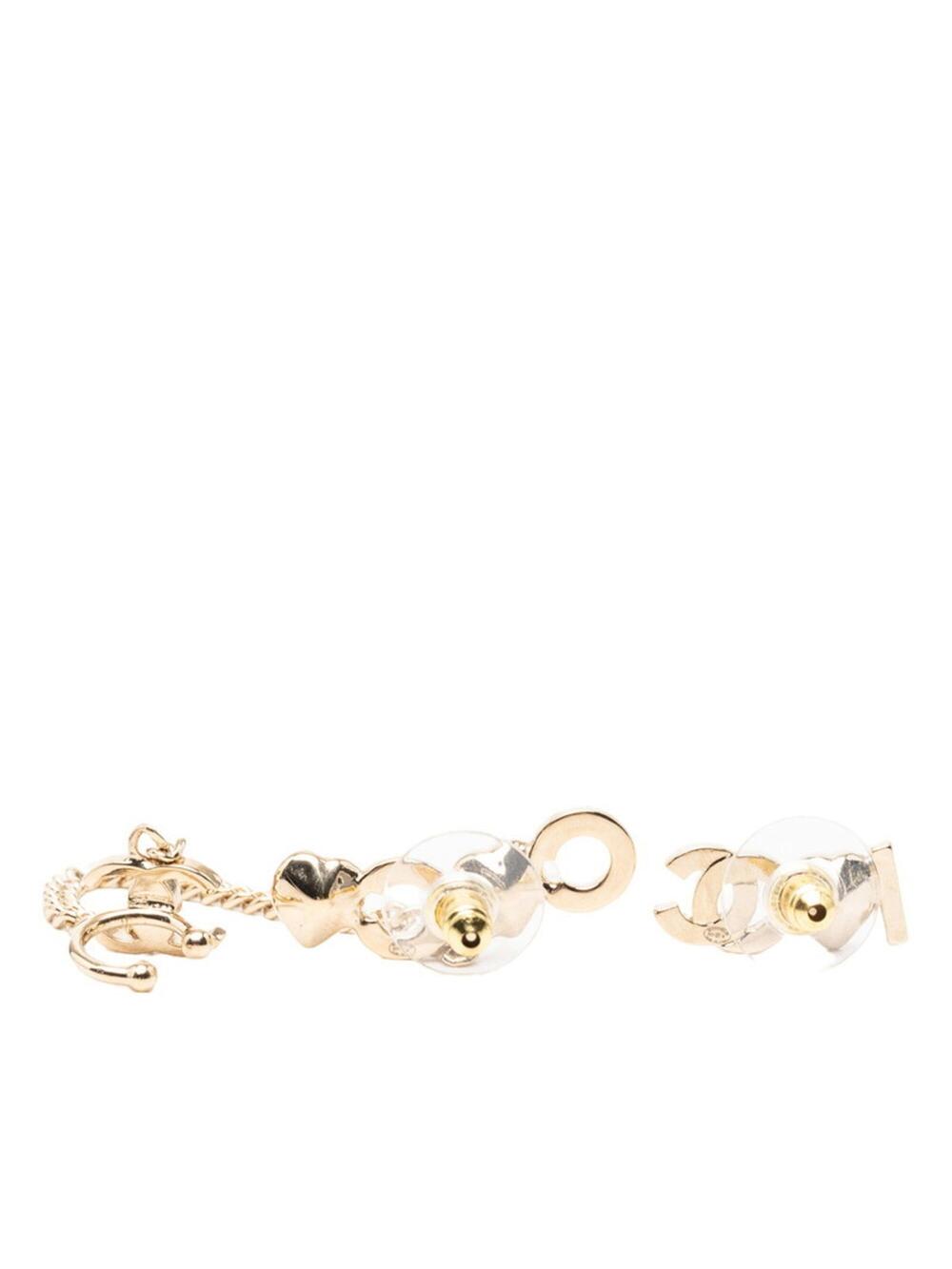 Chanel Cc Logo Heart Earrings Metal #275726C11B - Picture 2 of 4